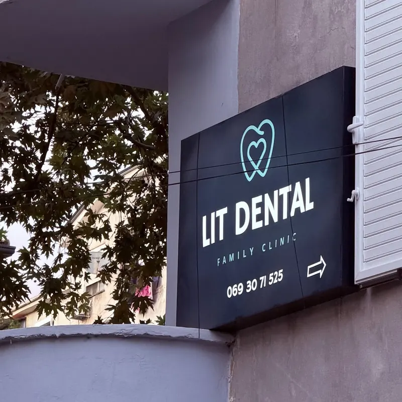 The LIT Dental family clinic sign on Rruga Myslym Shyri